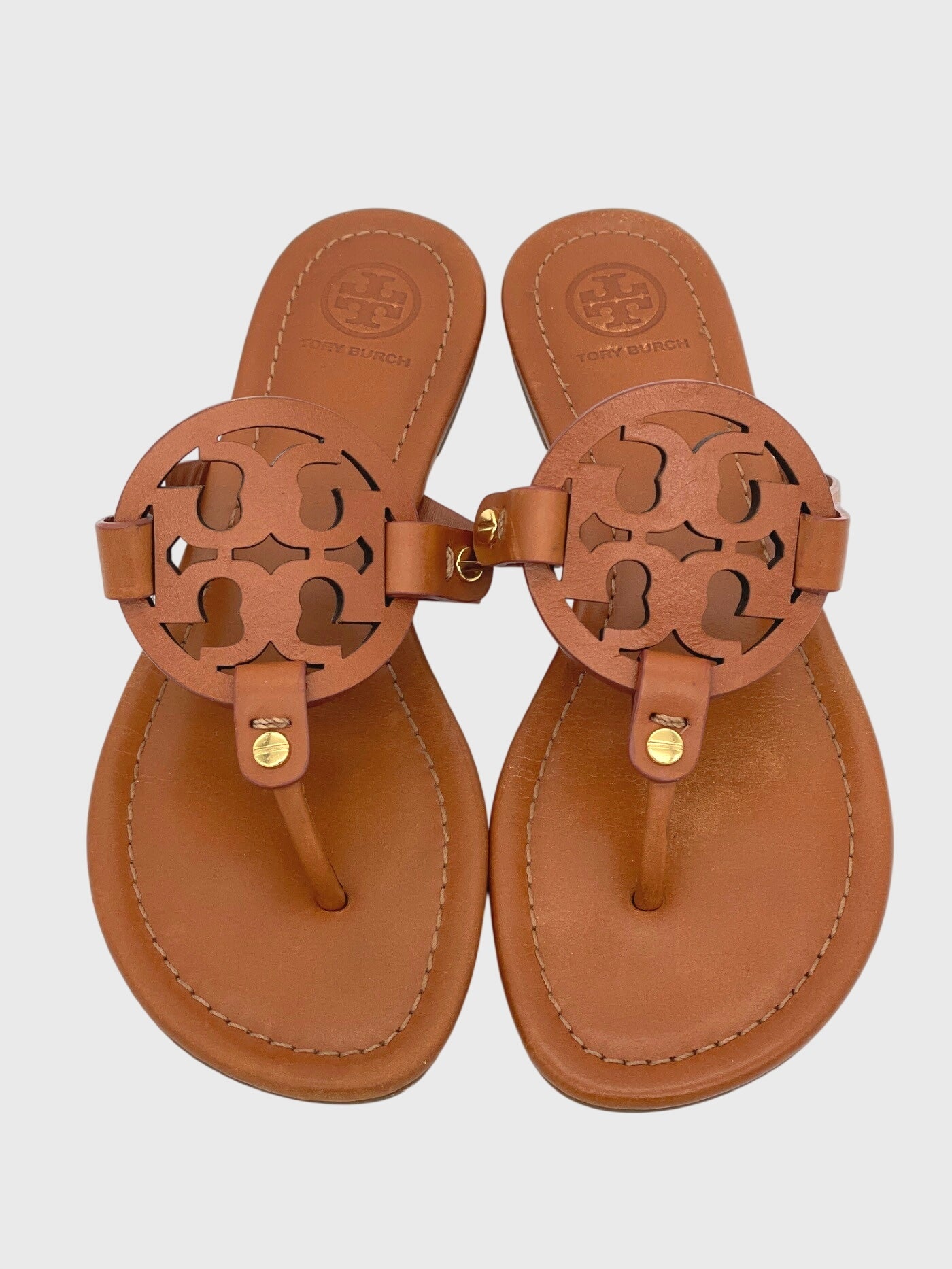 Tory Burch Miller Zehensteg Sandale EU 36.5 Braun