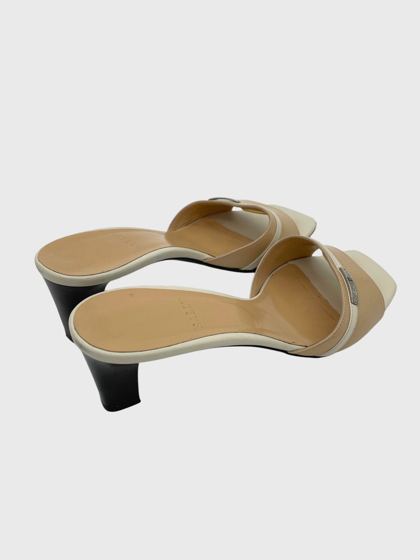 Bally Vintage Logo Plate Mule EU 38.5 Beige
