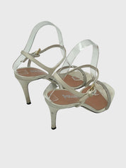 Pollini Crystal Toe Strap Sandale mit Absatz EU 36 Weiß