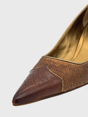 Prada Sequin Pointed Toe Pump EU 36.5 Braun - Image 6