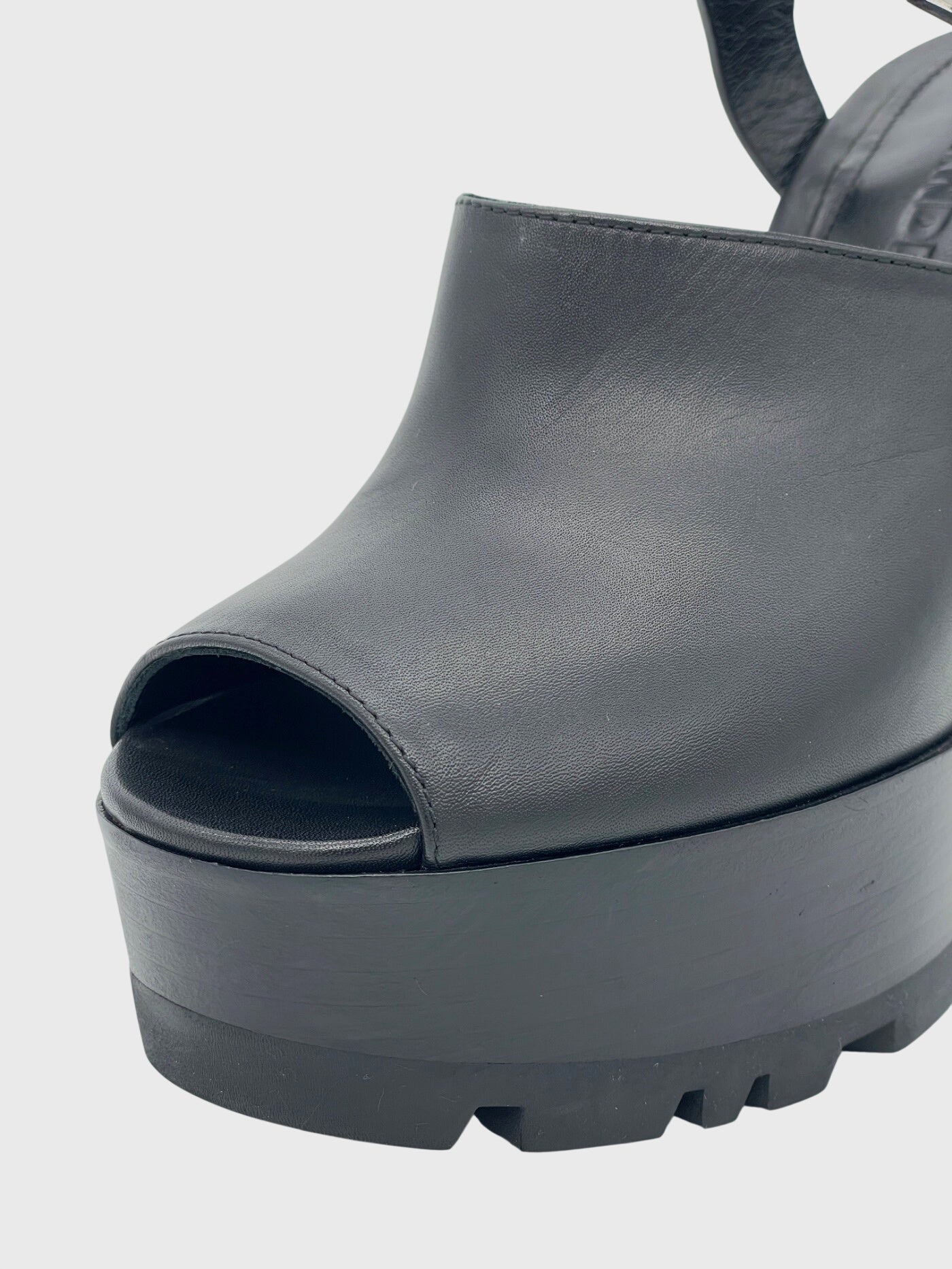 Jil Sander Lug Sole Sandale mit Absatz EU 35 Schwarz - Image 6