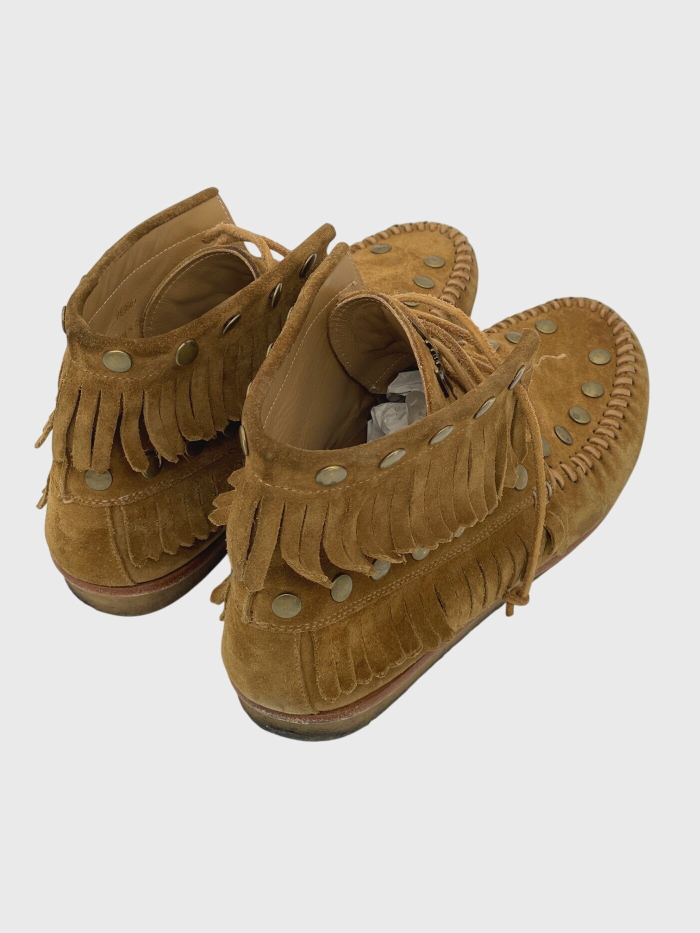 Giuseppe Zanotti Fringe Studs Ankle Boot EU 43 Braun