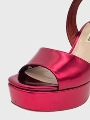 Miu Miu Platform Sandale mit Absatz EU 36.5 Metallic - Image 6