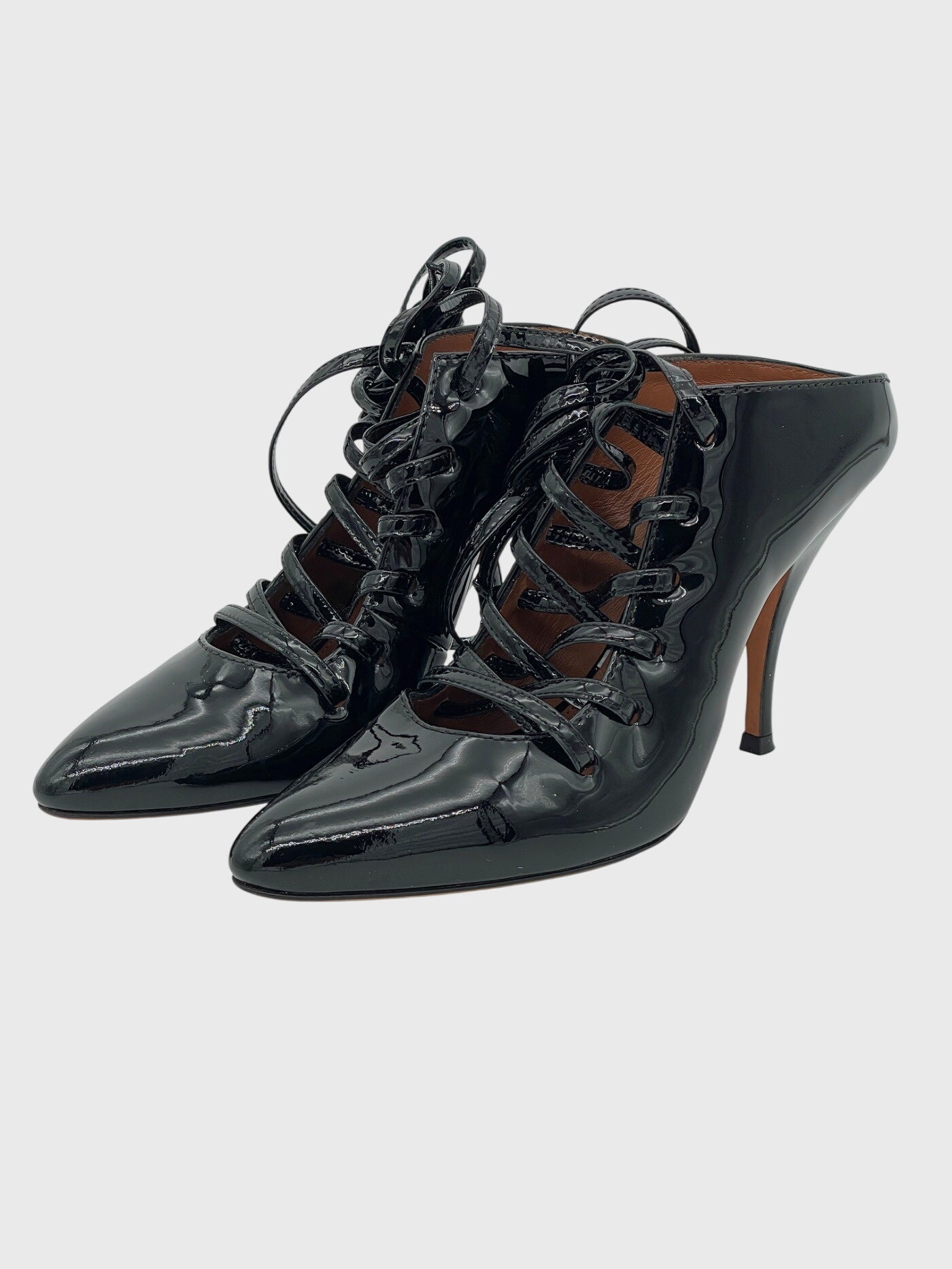 Givenchy Lace-up Patent Mule Pump EU 36 Schwarz