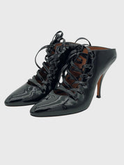 Givenchy Lace-up Patent Mule Pump EU 36 Schwarz