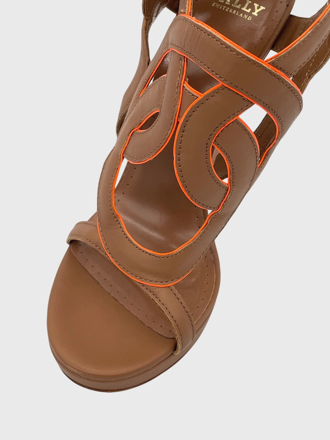 Bally Leather Platform Sandale mit Absatz EU 38 Braun - Image 6