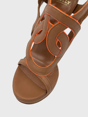 Bally Leather Platform Sandale mit Absatz EU 38 Braun - Image 6