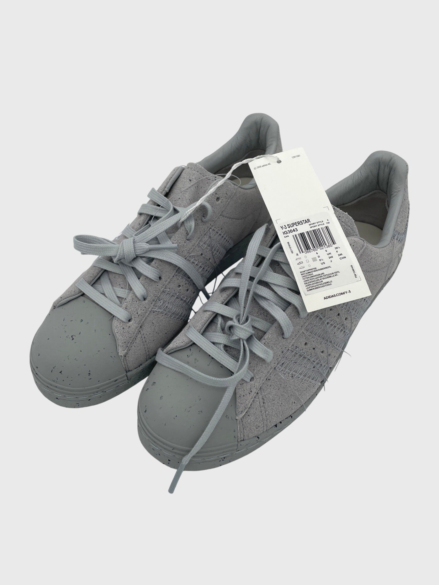 Adidas x Y-3 Superstar Clear Onix Low Top Sneaker EU 39.5 Grau