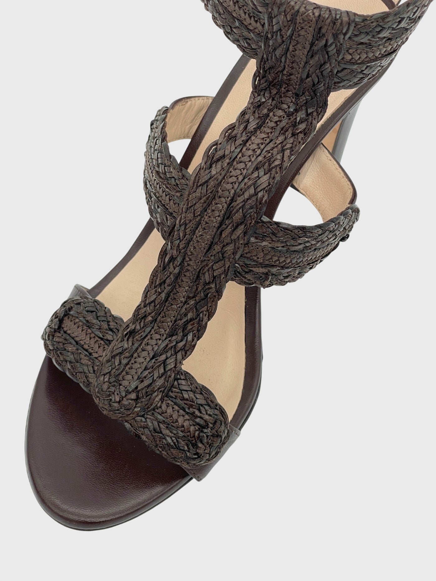 L.K.Bennet Chocolate Woven Sandale mit Absatz EU 40 Braun - Image 6
