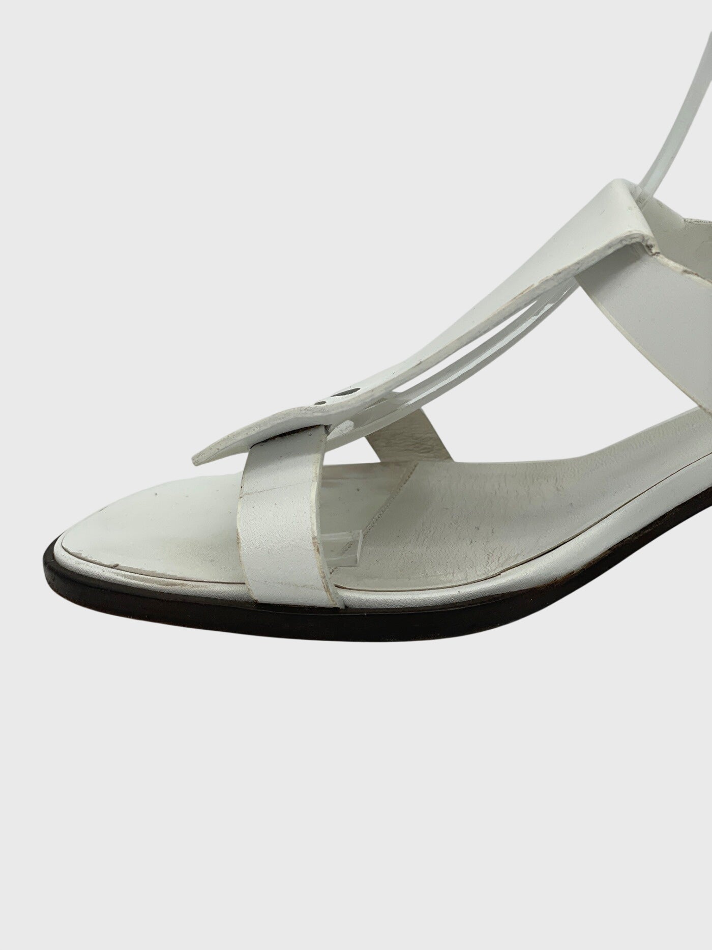 Hermès Vintage Sandale mit Absatz EU 38 Weiß - Image 6