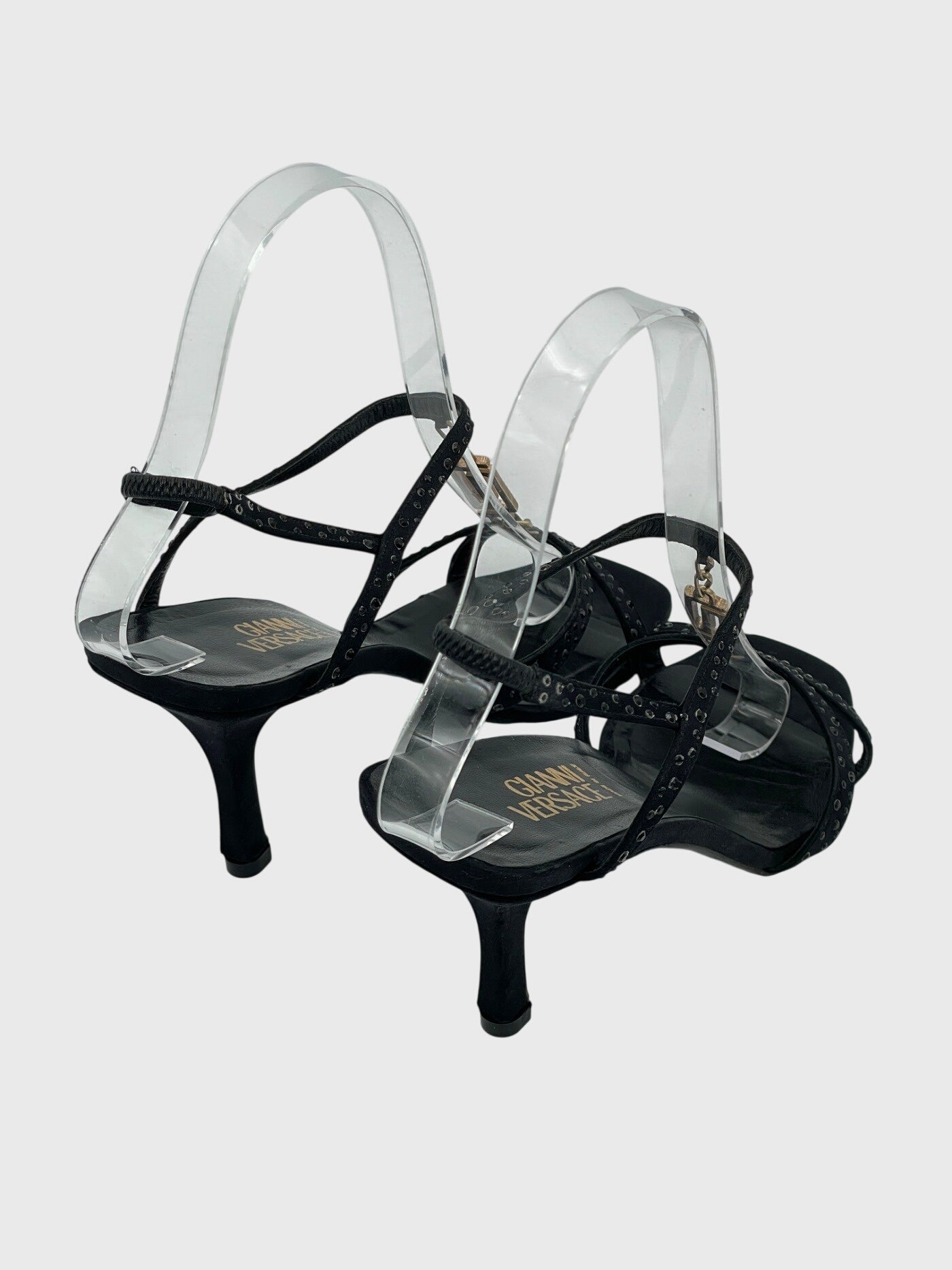 Versace Riemchen Sandale mit Absatz EU 36 Schwarz