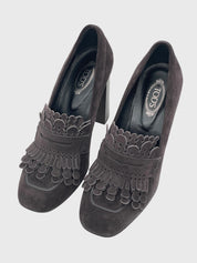 Tod's Fringed Suede Pump EU 36 Braun