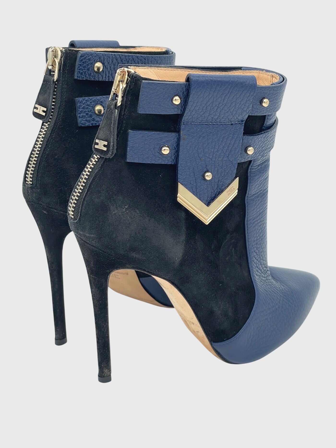 Elisabetta Franchi Bicolor Stiletto Ankle Boot EU 37 Mehrfarbig