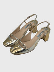 Prada Vernice Slingback EU 40 Metallic - Image 3