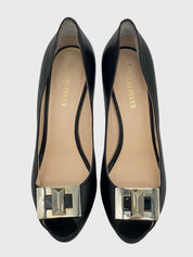 PUCCI Peep Toe Buckle Plateau Pump EU 39.5 Schwarz