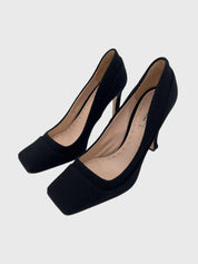 Miu Miu Square Toe Canvas Pump EU 39.5 Schwarz