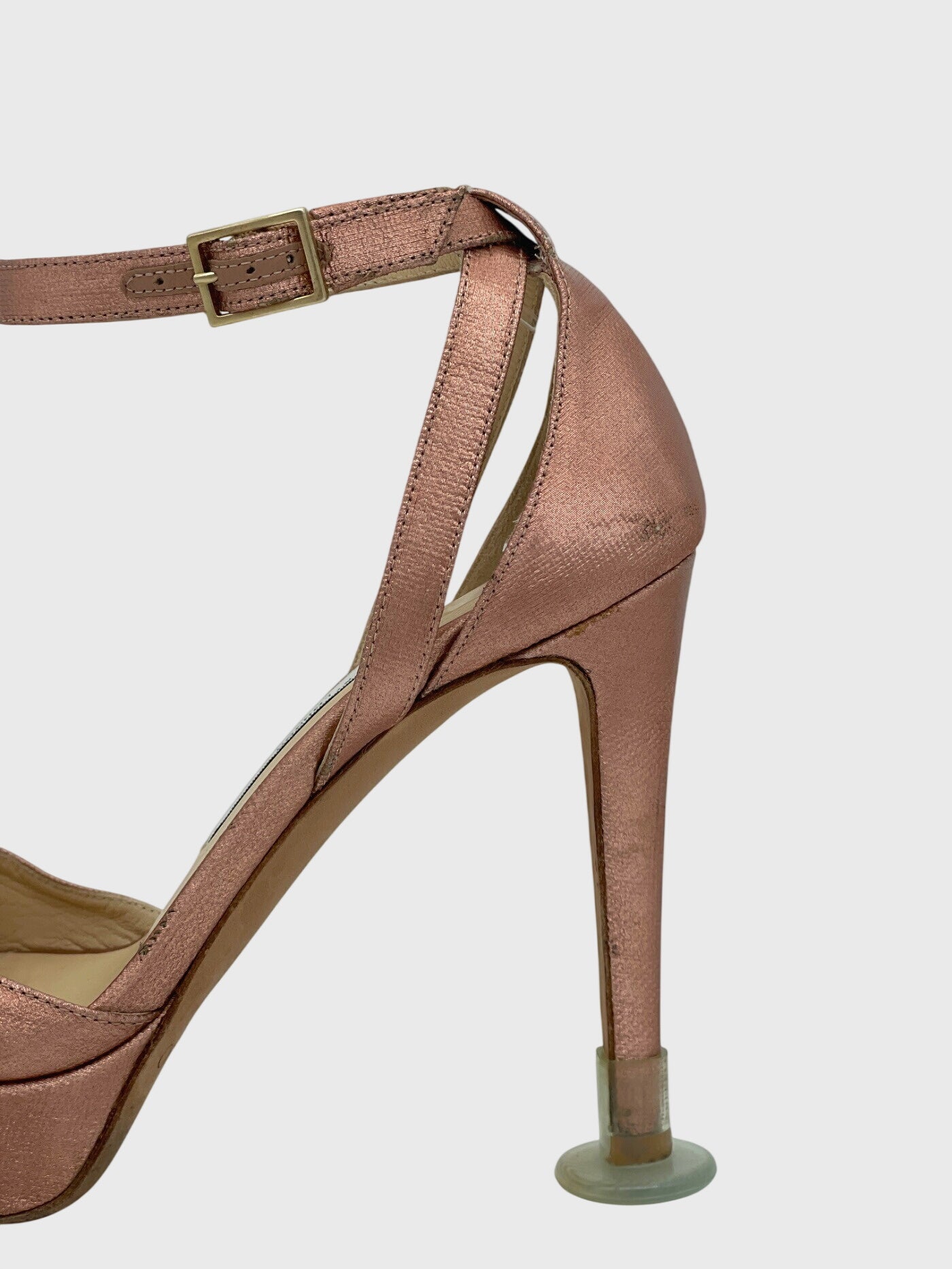 Jimmy Choo Moza Platform 120 Sandale mit Absatz EU 36 Metallic