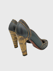 Alaïa Lace-Up Snakeskin Trim Pump EU 39 Mehrfarbig