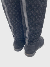 Louis Vuitton Monogram Snowball Stiefel EU 38.5 Schwarz