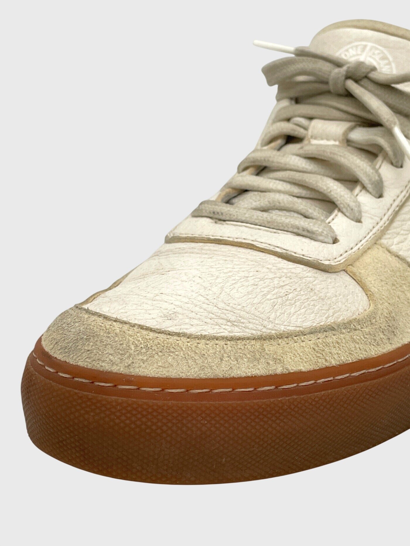 Stone Island Footwear Leather Low Top Sneaker EU 44 Beige - Image 6
