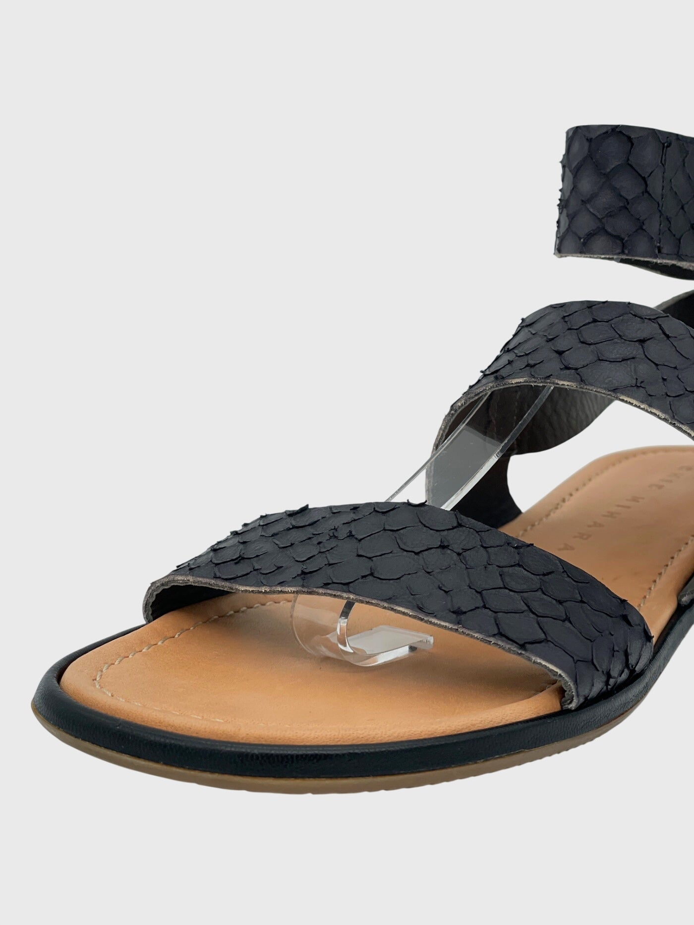 Chie Mihara Leather Flache Sandale EU 38 Schwarz - Image 6