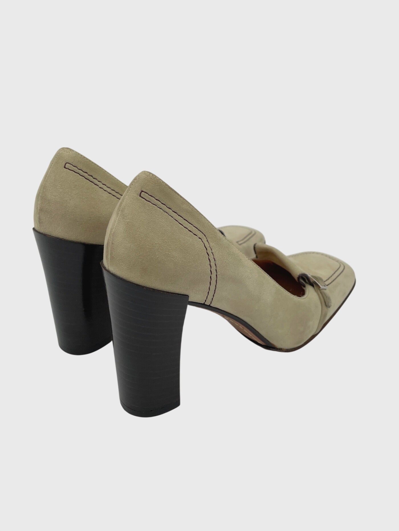 Bally Suede Buckle Klassischer Pump EU 36.5 Beige