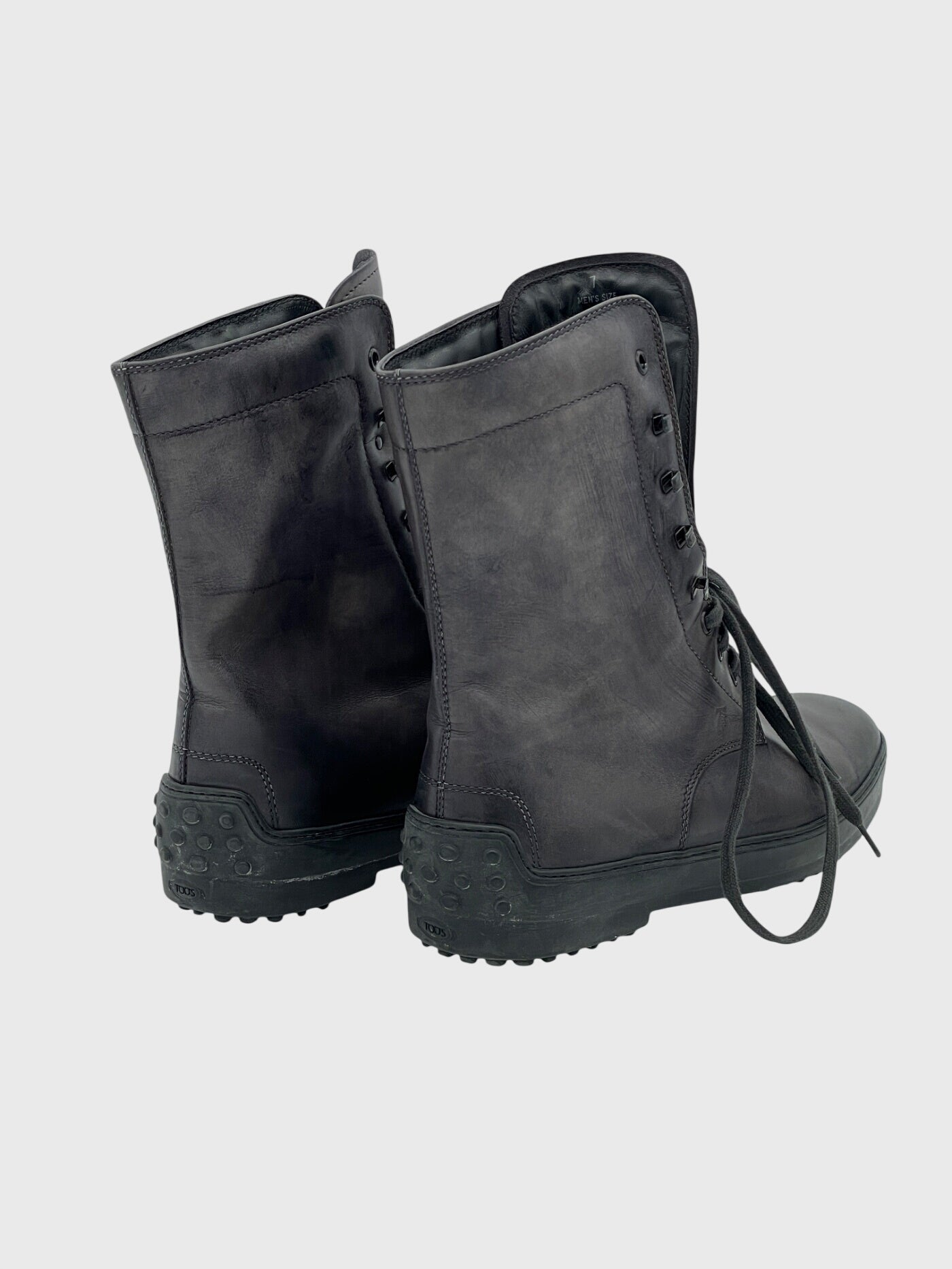 Tod's Gommino Combat Stiefel EU 41.5 Grau