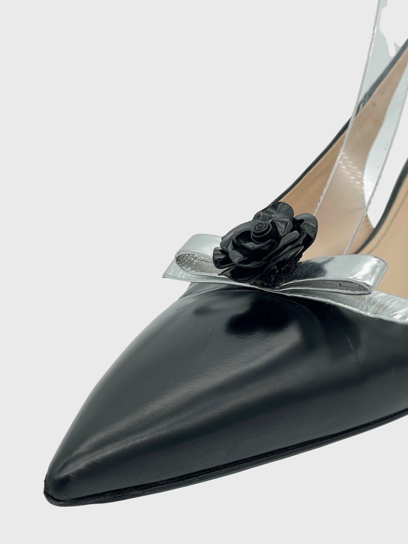 Prada Leather Slingback EU 37.5 Schwarz - Image 6