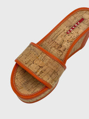 Prada Cork Wedge Sandale mit Absatz EU 36 Orange - Image 6