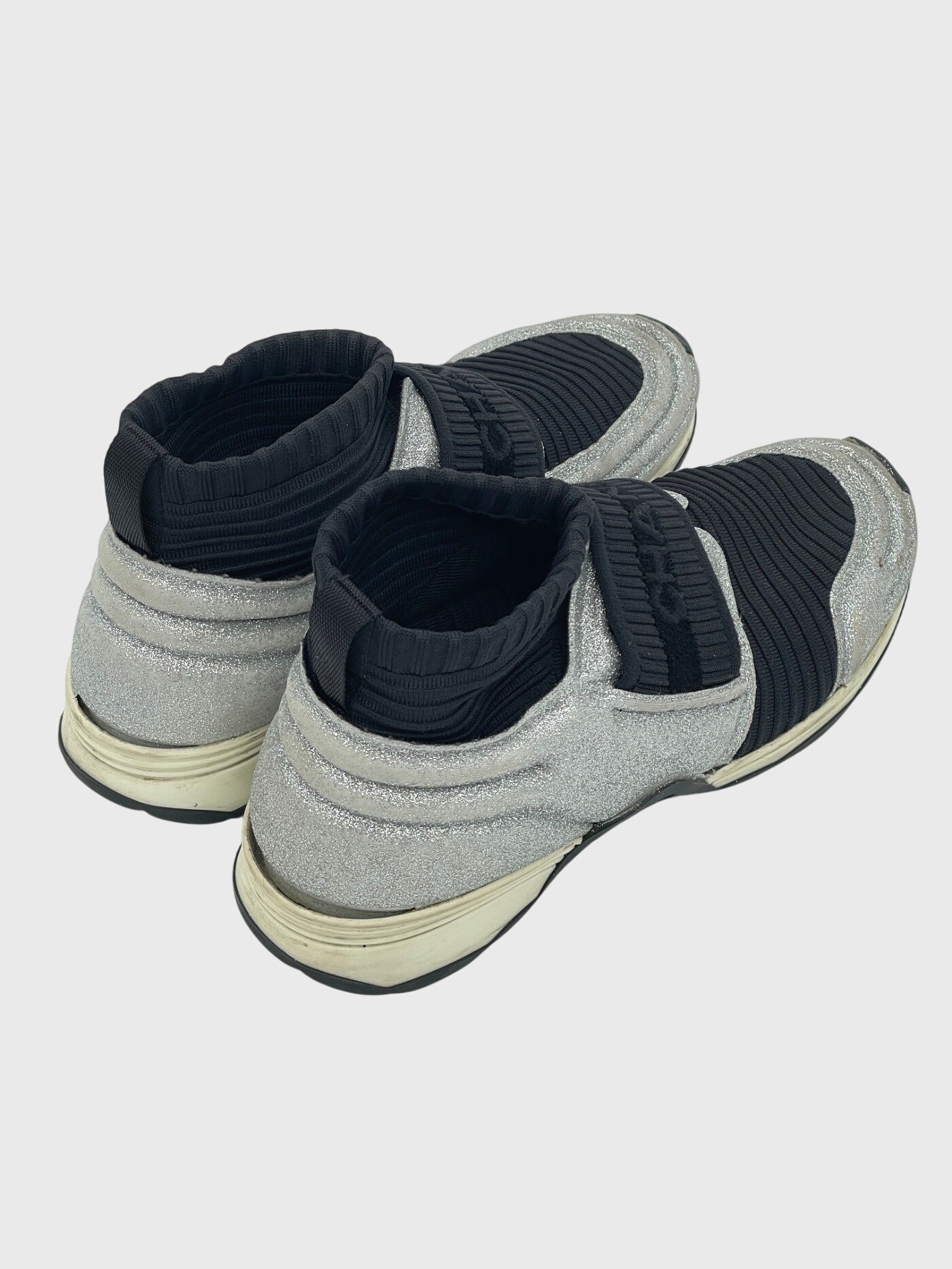 Chanel Glitter Knit Sock High Top Sneaker EU 38 Mehrfarbig