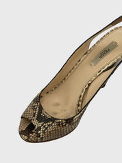 Prada Python Peep-Toe Slingback EU 37 Animalprint - Image 6