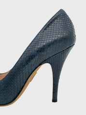 Bally Python Pointed-Toe Pump EU 39 Blau - Image 6