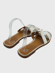 Hermès Oran Flache Sandale EU 39 Weiß - Image 4