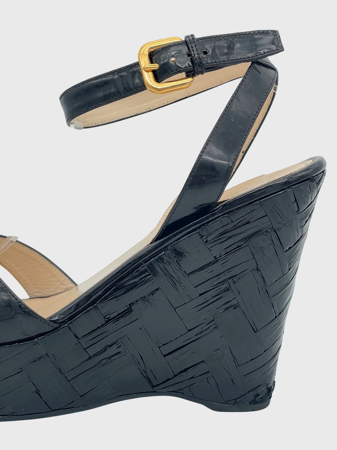 Prada Vernice Sandale mit Absatz EU 39 Schwarz - Image 6