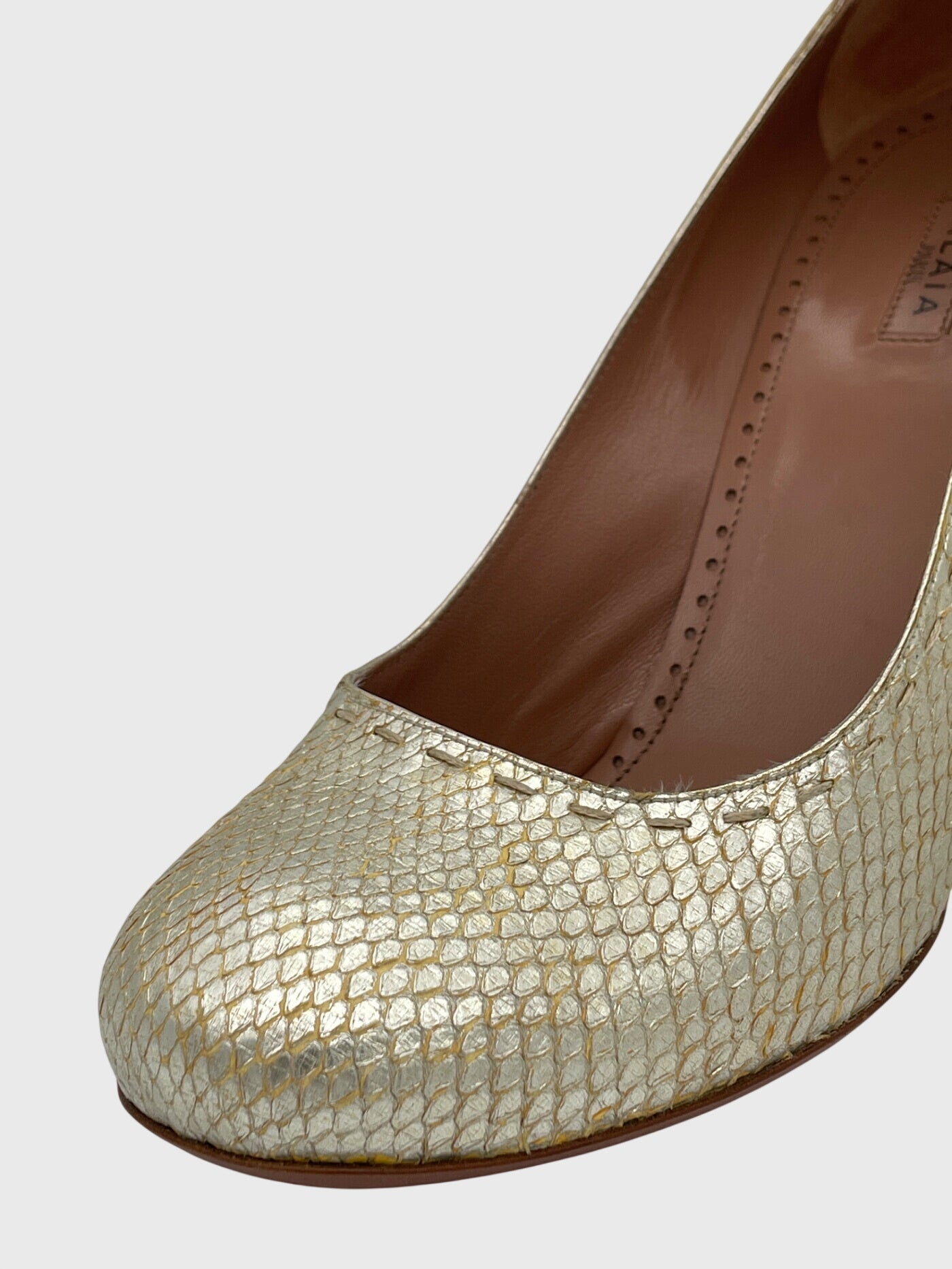 Alaïa Snakeskin Pump EU 40 Metallic - Image 6