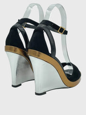 Barbara Bui Metallic Wedge Sandale mit Absatz EU 35 Metallic - Image 4