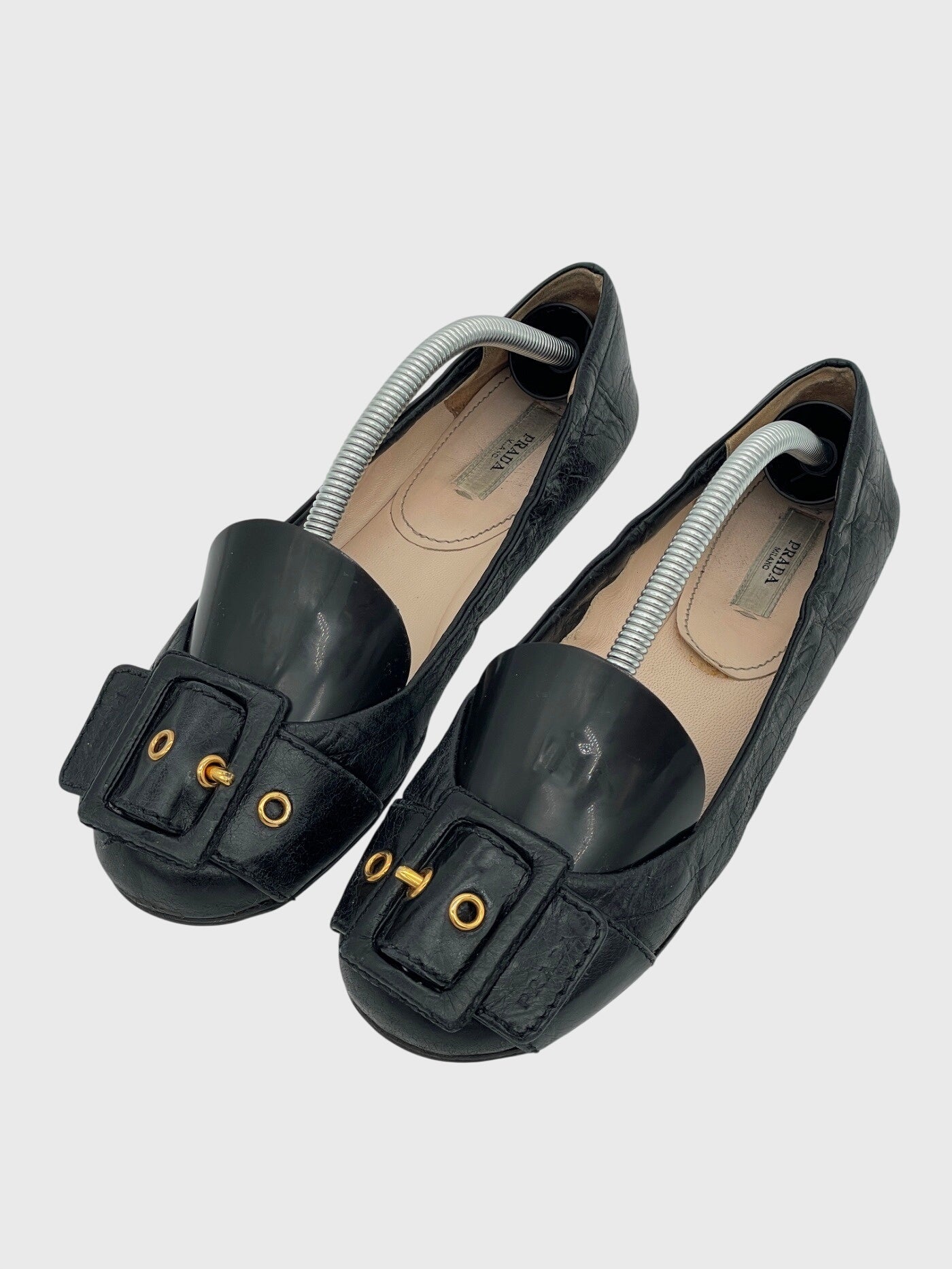 Prada Buckle Detail Loafer EU 36.5 Schwarz