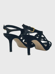 Miu Miu Suede Strap Sandale mit Absatz EU 38 Schwarz