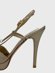 Stuart Weitzman Strappy Flower Sandale mit Absatz EU 39.5 Metallic - Image 6