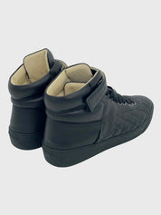 Chanel Quilted Lambskin High Top Sneaker EU 37.5 Schwarz