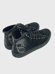 Philipp Plein Skull Crystal High Top Sneaker EU 39 Schwarz
