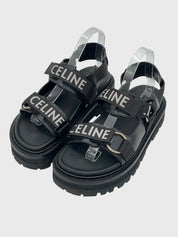 Celine Bulky Outdoor Flache Sandale EU 37 Schwarz