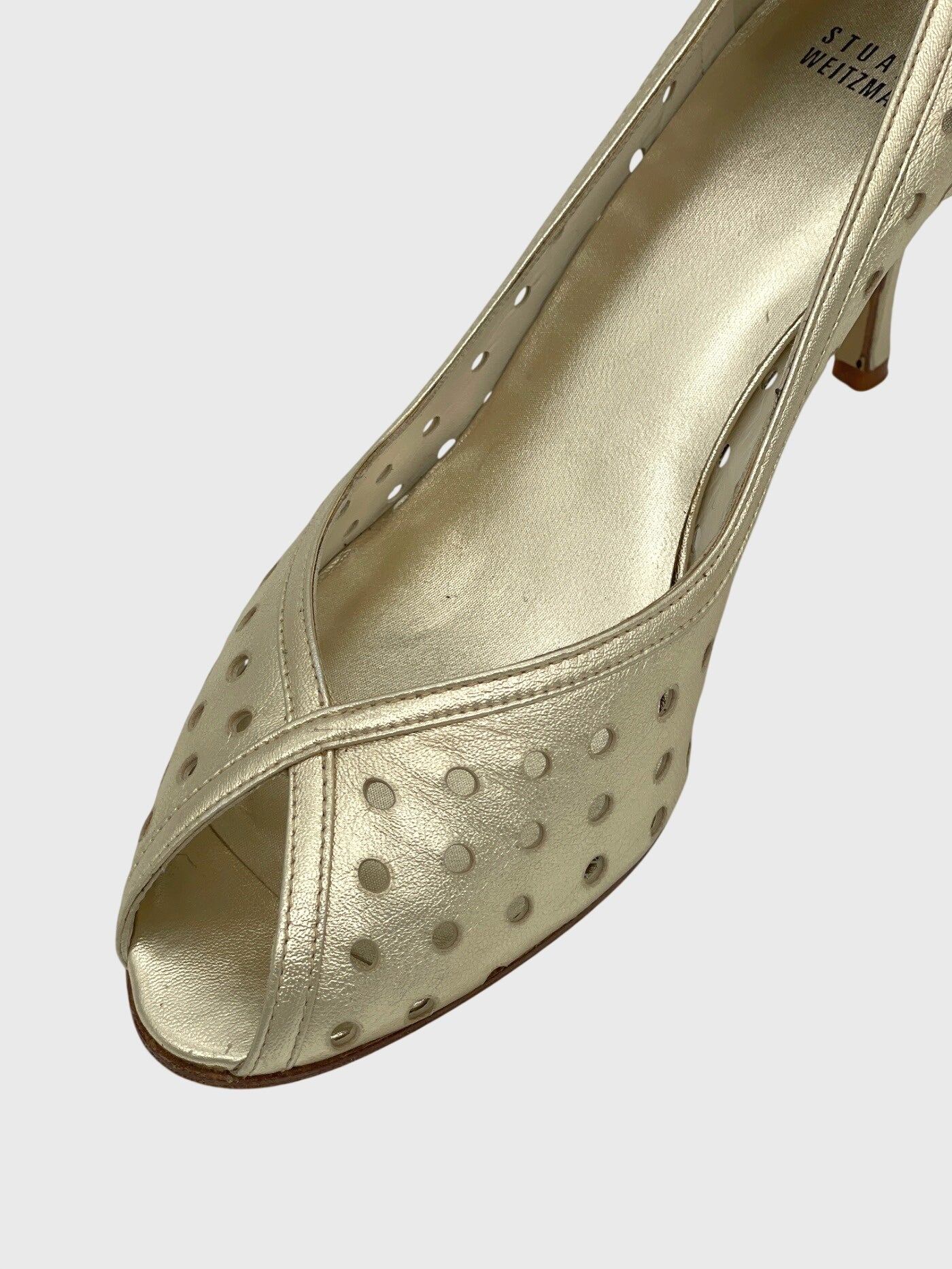 Stuart Weitzman Peep Toe Pump EU 41.5 Metallic - Image 6