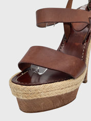 Christian Louboutin Calfskin Sandale mit Absatz EU 38 Braun - Image 6