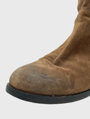 Prada Suede Buckle Stiefel EU 38.5 Braun - Image 6
