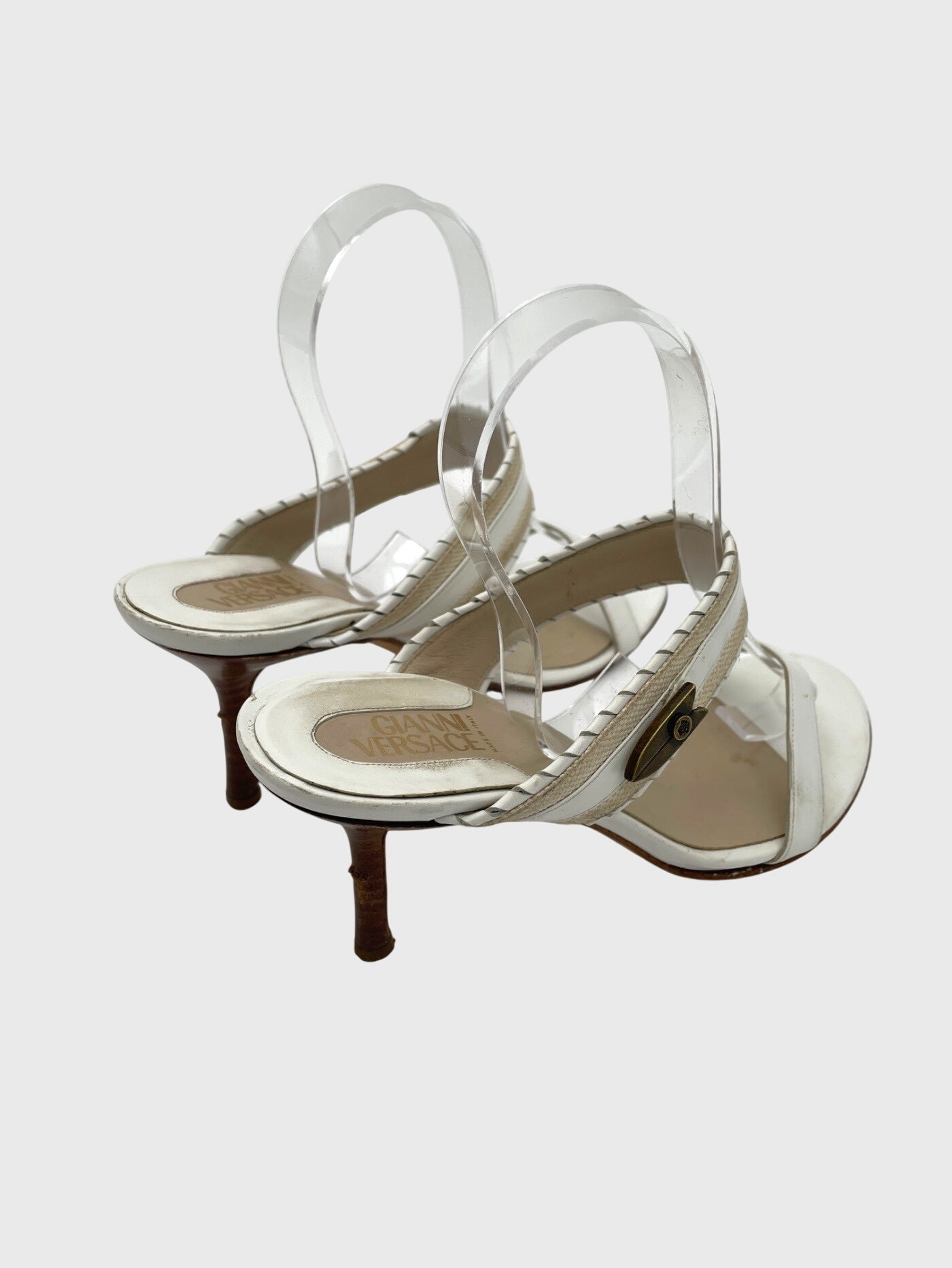 Versace Medusa Sandale mit Absatz EU 37 Weiß