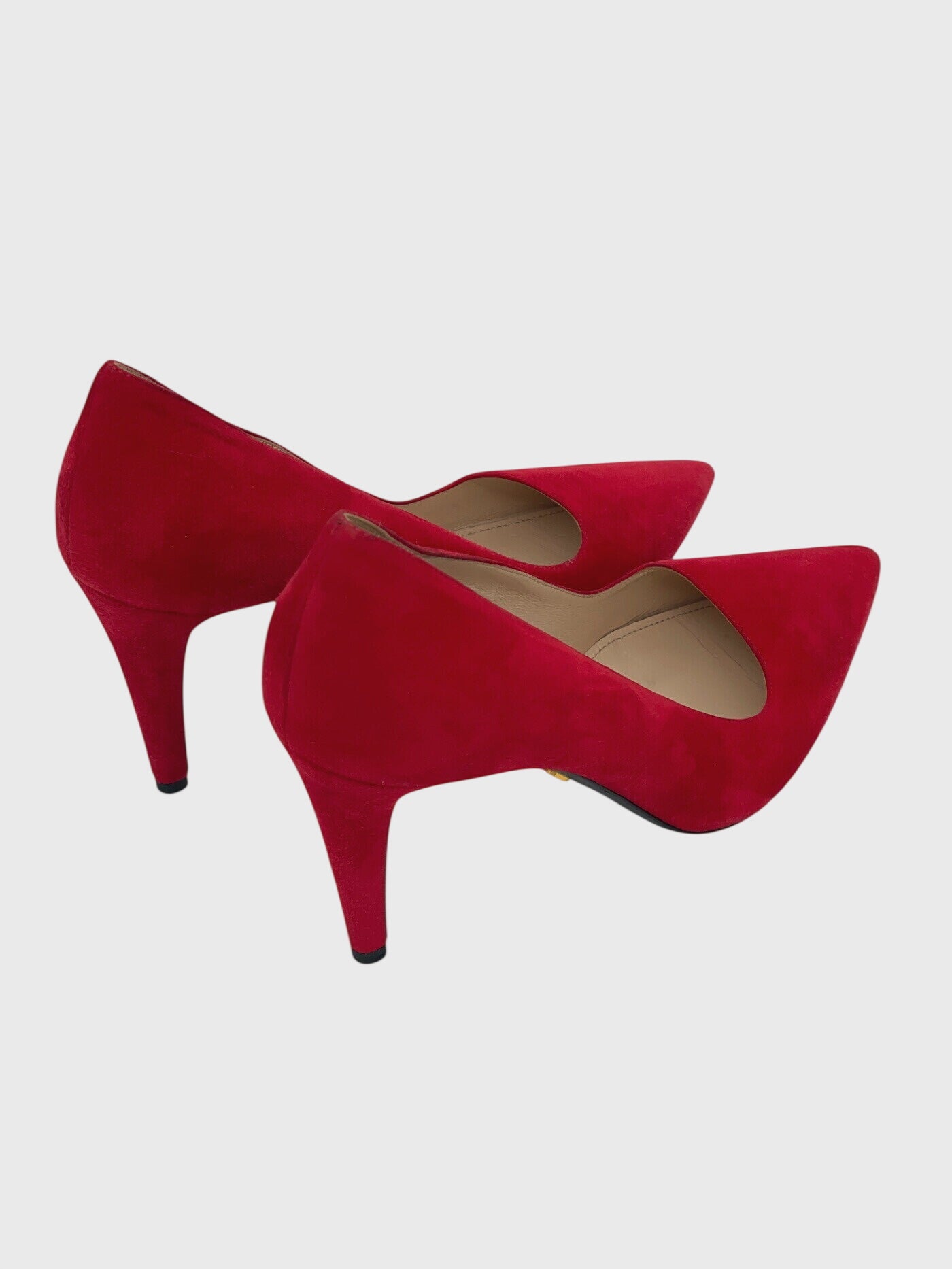Prada Pointed Toe Suede Pump EU 39.5 Rot