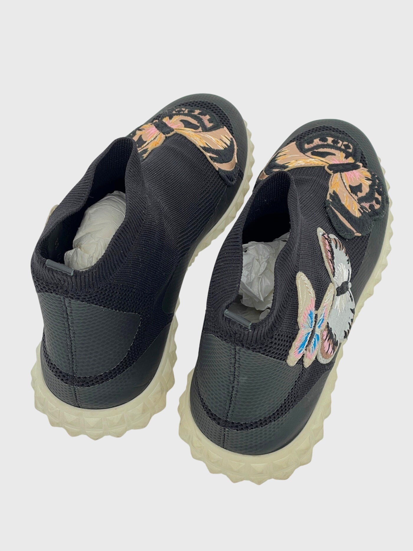 Valentino Garavani Printed Embroidered Accent Sock High Top Sneaker EU 38 Schwarz