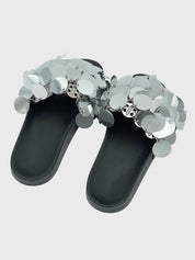 Paco Rabanne Sparkle Disc Sliders Mule EU 40 Metallic - Image 4