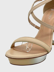 La Perla Leather Stiletto Sandale mit Absatz EU 38 Beige - Image 6